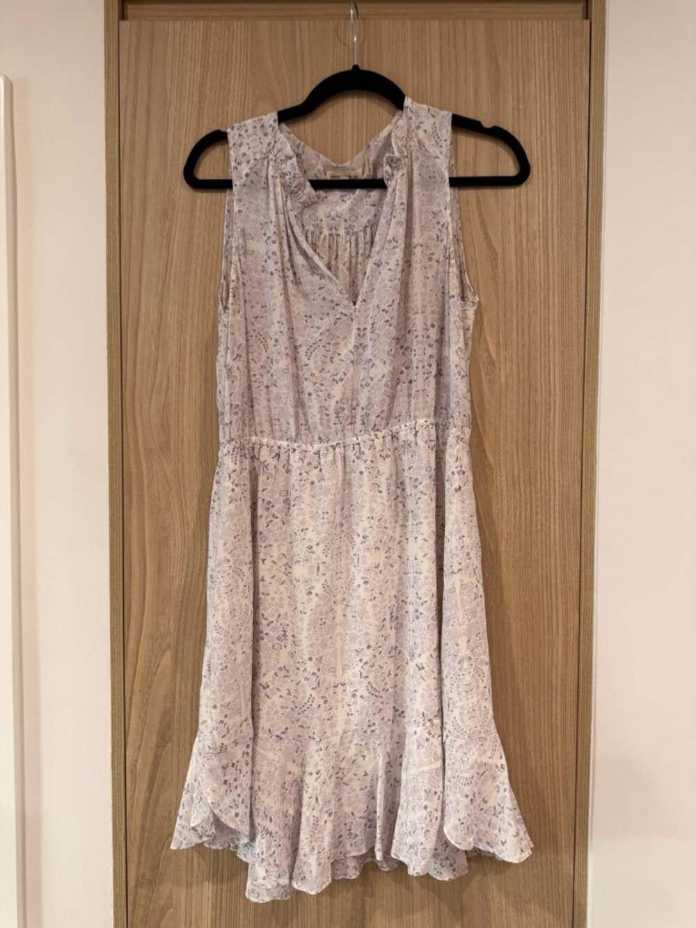 Rebecca Taylor Floral Sleeveless Ruffle Hem Dress Size 8